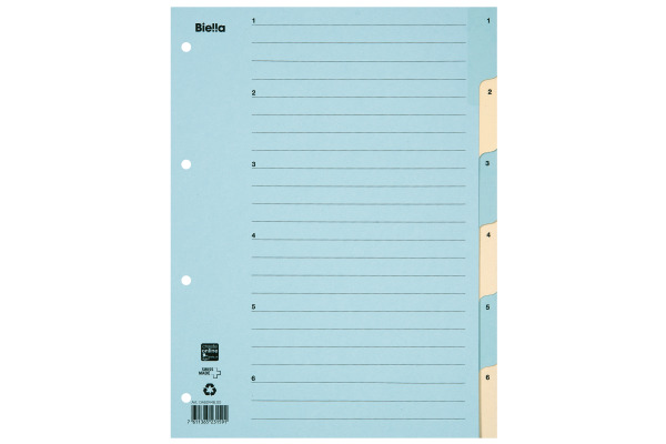 BIELLA Register Karton blau/gelb A4 46244600U 1-6 210g