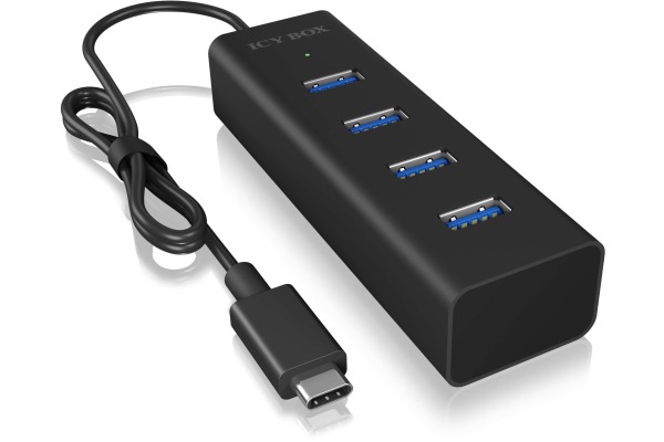 ICY BOX 4 Port Hub Type C USB 3.0 IBHUB1409 Aluminium black