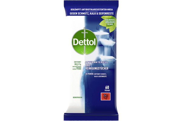 DETTOL Bad-Reinigungstücher 3193975 Bergfrische 60 Stück