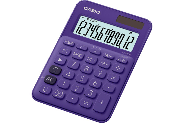 CASIO Mini Taschenrechner MS20UCPL 12-stellig violett