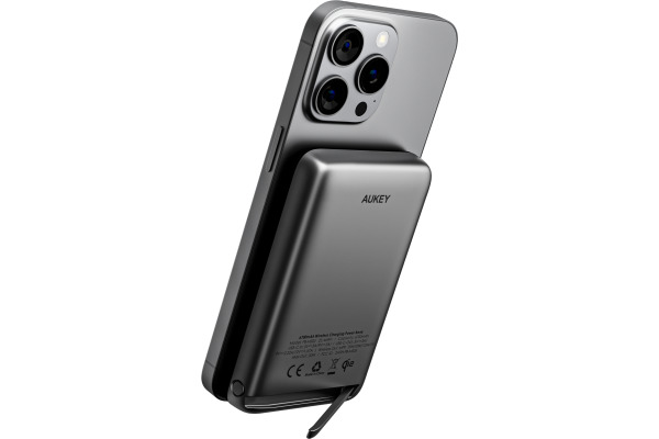 AUKEY MagFusion 6700mAh PB-MS05 G Powerbank Qi2 Wireless Grey