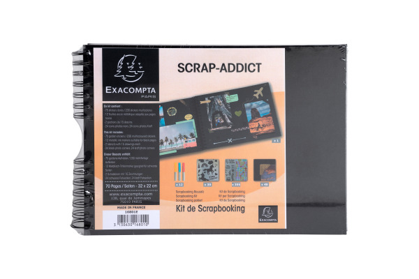 EXACOMPTA Kit Scrapbooking 32x22cm 16801E schwarz 70 Seiten