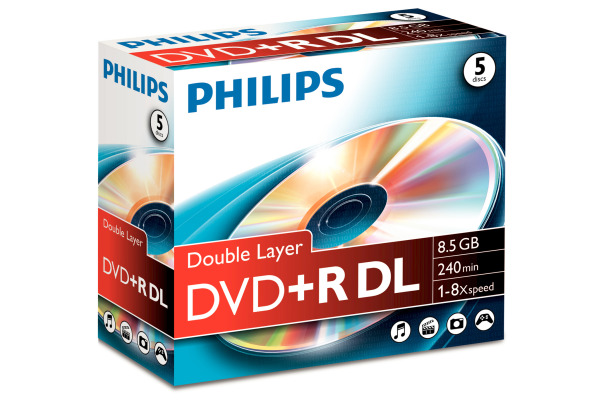 PHILIPS DVD+R DL DR8S8J05C 8.5GB 5er Jewel Case