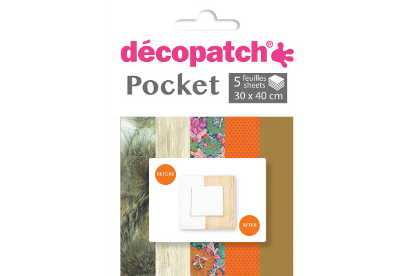 DECOPATCH Papier Pocket Nr. 10 DP010O 5 Blatt à 30x40cm