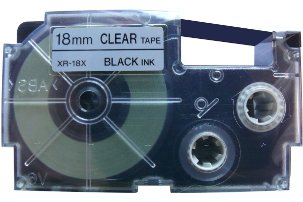 CASIO Beschriftungsband 18mm/8m XR-18X1 schwarz/transparent