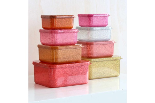 ALLC Lunch & snack box set Glitter SNSEGL36 autumn pink 4 Stück