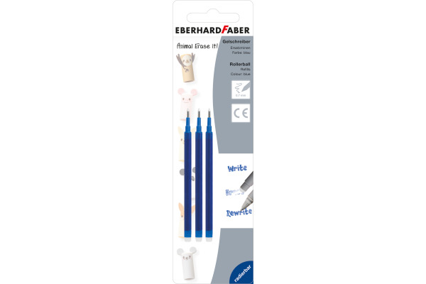 EBERHARD Mine Refill Gel 0.7mm 582153 blau 3 Stück