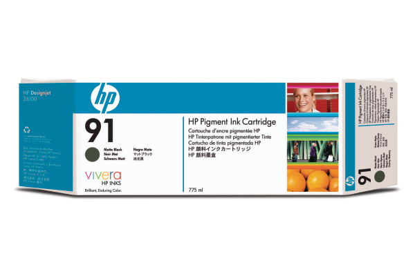 HP Tintenpatrone 91 schwarz matt C9464A DesignJet Z6100 775ml