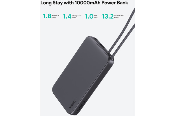 AUKEY Spark Sling 10000mAh PB PB-Y53 15W PD, Bild-in-USB-C Cal.Gr