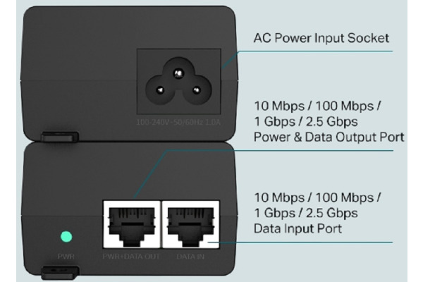 TP-LINK 2.5G PoE+ Injector Adapter POE260S