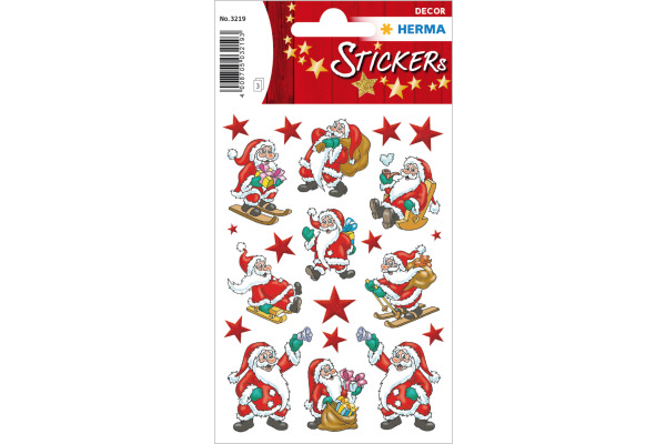 HERMA Sticker Weihnachten 3219 bunt 63 Stück/3 Blatt