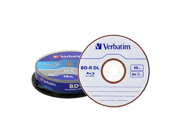 VERBATIM BD-R Spindle whi./blue 50GB 43746 6x DL Scratchgrd+ 10 Pcs