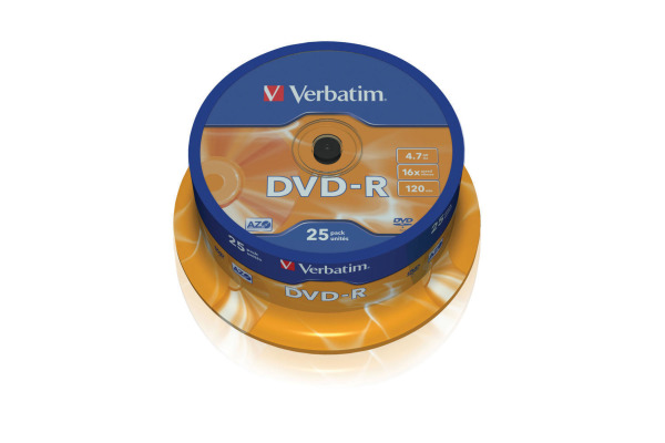 VERBATIM DVD-R Spindle 4.7GB 43522 1-16x 25 Pcs