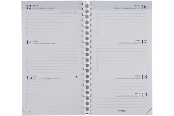 BREPOLS Schüleragenda PVC-Seta 24/25 037.2121 1W/2S 12M ass. ML 9x16cm