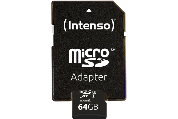 INTENSO Micro SDXC Card PREMIUM 64GB 3423490 with adapter, UHS-I