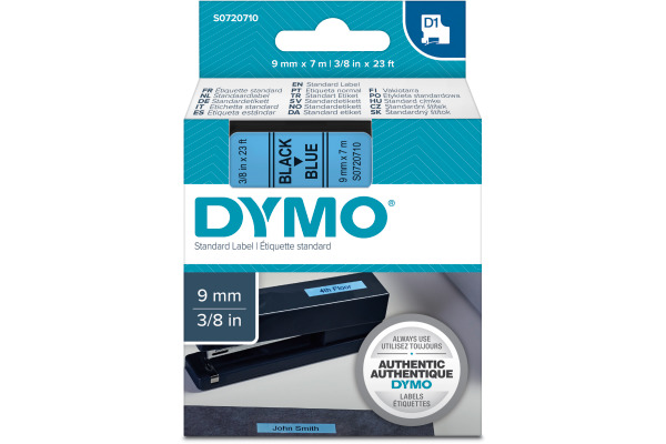 DYMO Schriftband D1 schwarz/blau S0720710 9mm/7m