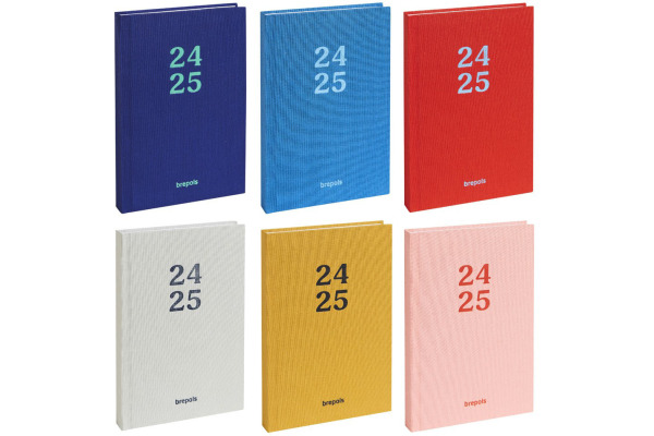 BREPOLS Schüleragenda Rainbow 24/25 037.5385 1W/2S 16M ass. ML 9x16cm