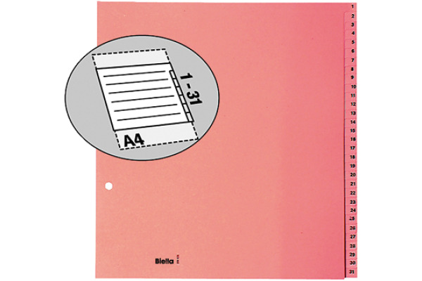 BIELLA Register Karton braun A4 19443100U 1-31