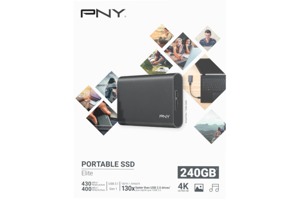 PNY Elite USB 3.1 Gen1 240GB PSD1CS105 Portable SSD dark-grey