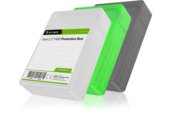 "ICY BOX Dual 2,5"" HDD/SSD Box," IB-AC6025 transparent