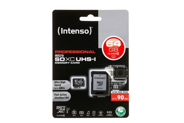 INTENSO Micro SDXC Card PRO 64GB 3433490 with adapter, UHS-I