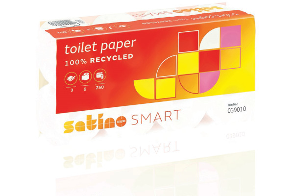 SATINO Toilettenpap. Satino Smart 039010 3-lagig, 8 Rollen, recycled