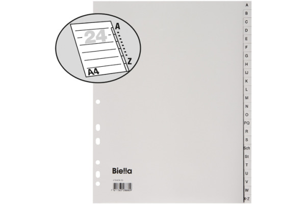 BIELLA Register PP A4+ 47842400U grau 24-teilig A-Z