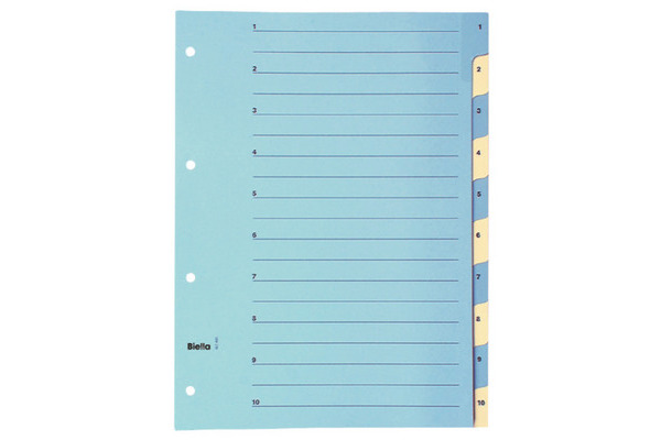 BIELLA Register Karton blau/gelb A4 46244000U 1-10 210g