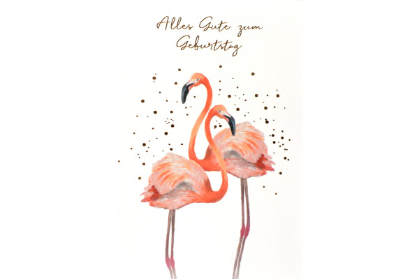 ABC Geburtstagskarte Flamingo 091067550 B6