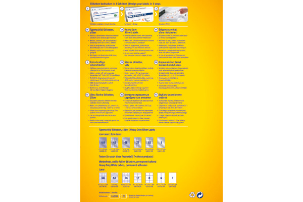 AVERY ZW. Etiketten Typenschild silber L613320 20 Blatt 70x37mm