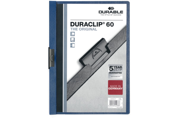 DURABLE Klemmhefter DURACLIP 60 220907 für 60 Blatt A4 dunkelblau