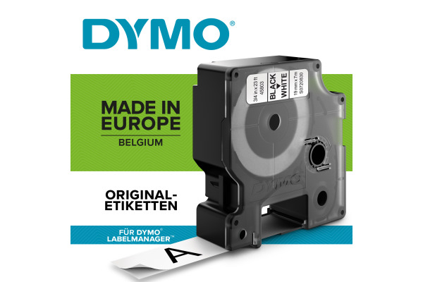 DYMO Schriftband D1 schwarz/weiss S0720830 19mm/7m