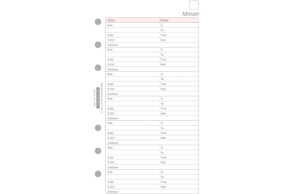 CHRONOPLA Adressen 50332Z.25 16 Blatt Midi