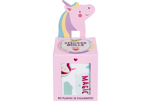 FOLIA Stickerrolle Einhorn 4m 27102 pink