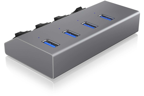 ICY BOX 4 Port Hub & Charger USB 3.0 IBHUB1405 Aluminium