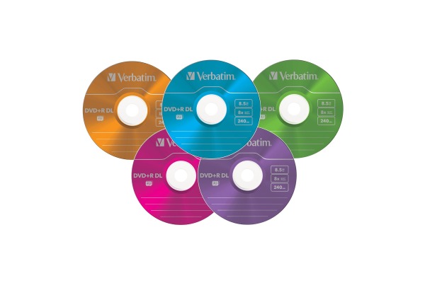 VERBATIM DVD-R Slim 4.7GB 43557 1-16x color 5 Pcs