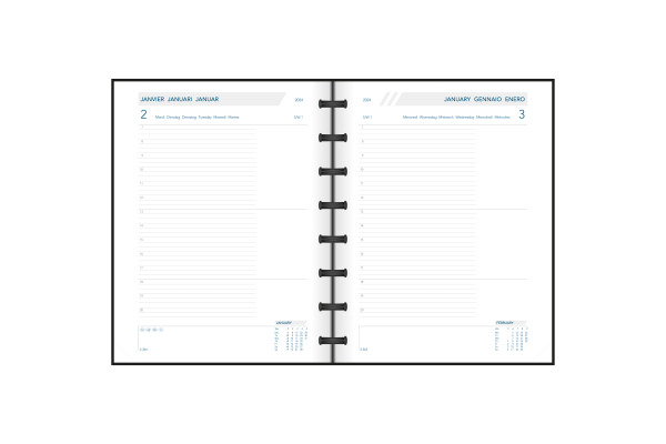 ADOC Agenda Polypro Largo 2025 8888.310 1T/1S schwarz ML 16.5x21cm