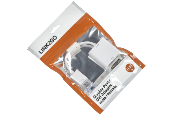 LINK2GO DisplayPort - DVI Adapter AD1111WP male/female, 15cm