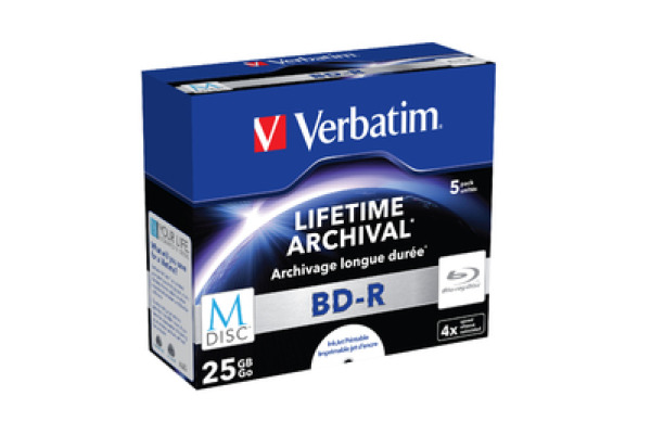 VERBATIM BD-R Jewel 25GB 43823 M-Disc IJ print. 5 Pcs