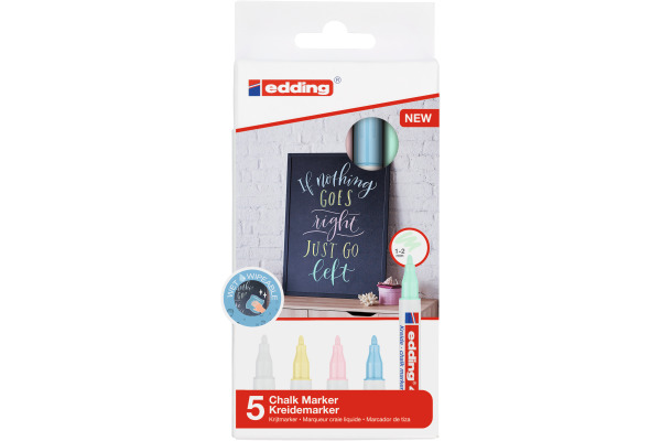 EDDING Chalk Marker 4085 1-2mm 4085-E5-P Pastell 5 Stück