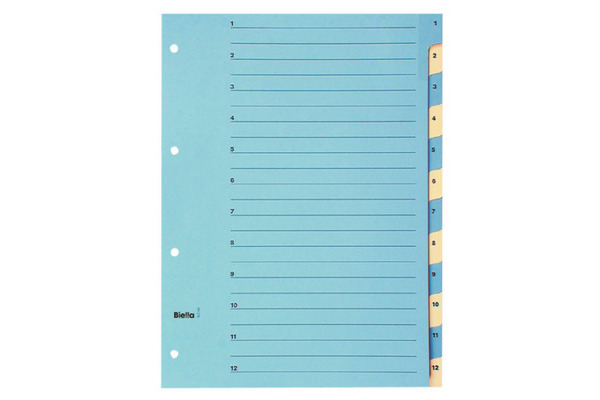 BIELLA Register Karton blau/gelb A4 46244100U 1-12 210g