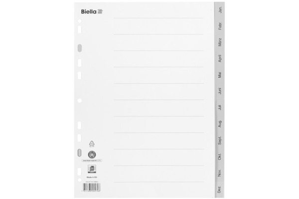 BIELLA Register PP A4 47141390U grau Jan-Dez DE