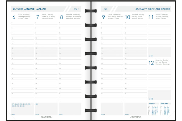 ADOC Agenda Polypro Universe 2025 8888.340 1W/2S schwarz ML 14.5x21cm