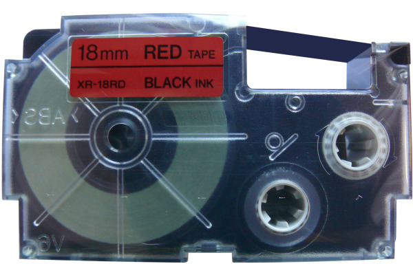 CASIO Beschriftungsband 18mm/8m XR-18RD1 schwarz/rot