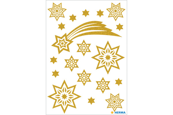 HERMA Sticker Weihnachten 3726 gold 19 Stück/1 Blatt