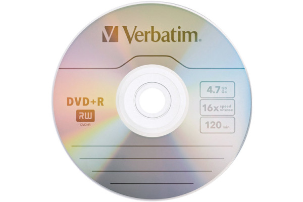 VERBATIM DVD+R Spindle 4.7GB 43512 1-16x print wide 50 Pcs