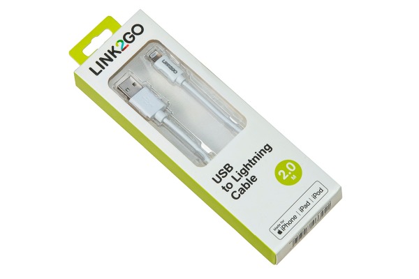 LINK2GO USB-A to Lightining Cable 2m SY1000KWB MFI