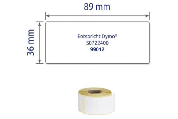 AVERY ZW. Adress-Etiketten 89x36mm AS0722400 weiss, Rolle 2x260 Stück