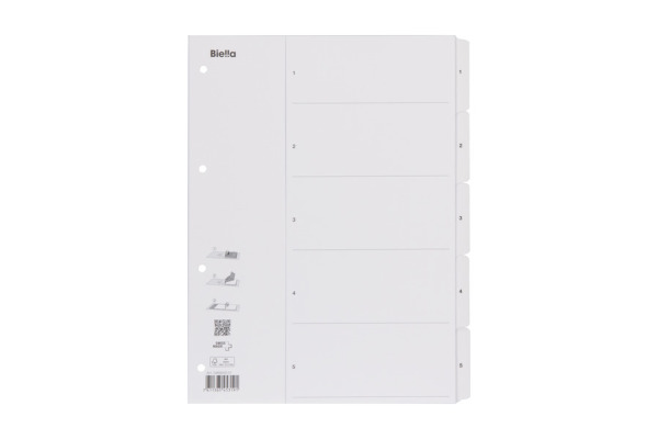 BIELLA Kartonregister SmartIndex A4 46940501U weiss 1-5