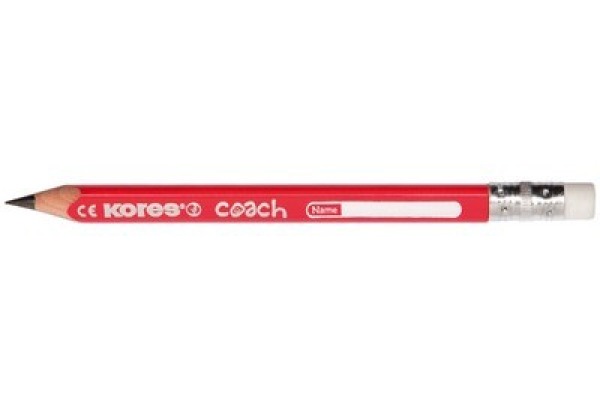 KORES COACH Bleistift HB Spitzer BB92533 3 St./weisser Radierer,3-eck.